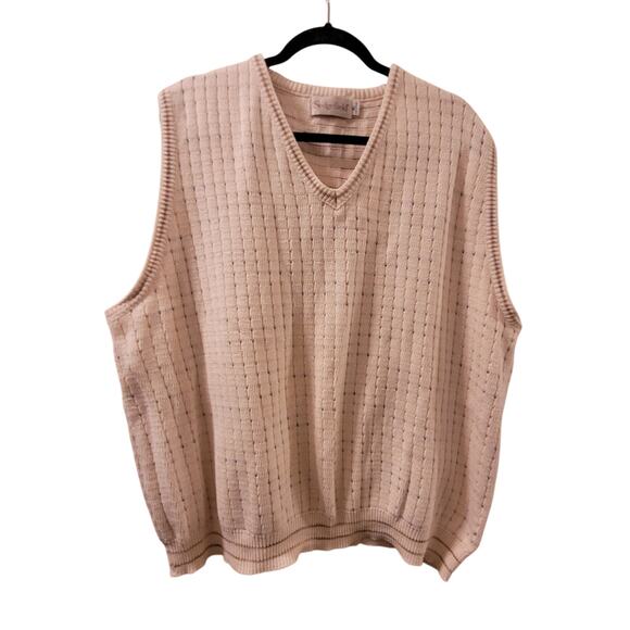 Vintage Sedgefield Mens Sleeveless Vest Size XL Cream & Brown Golf Sweater - Picture 1 of 6